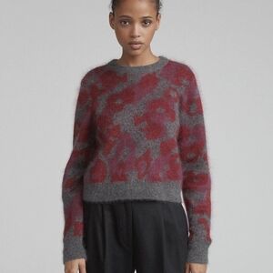 Rag & Bone Leopard Crew Mohair Blend Sweater Size XS